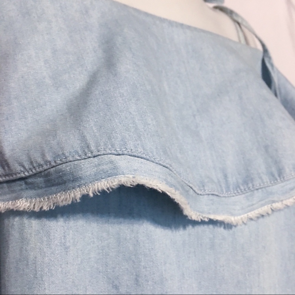 SOLD💥🆕Chambray Off Shoulder Full Skirt Dress - Picture 6 of 8
